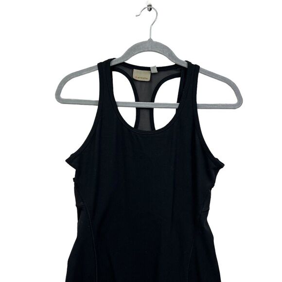 Athleta Tank Top‎ Breathable Mesh Racer Back Athletic Fit Stretch Black Women XS - Picture 2 of 5